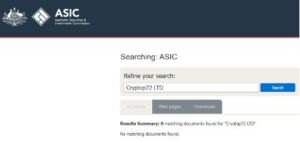 ASIC warning on Cryptopoint72