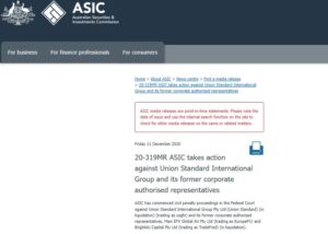 ASIC warning on EuropeFX